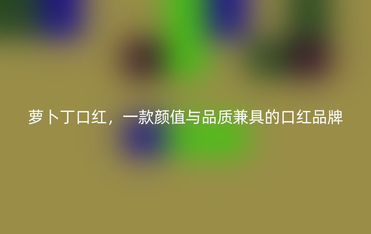 萝卜丁口红,一款颜值与品质兼具的口红品牌