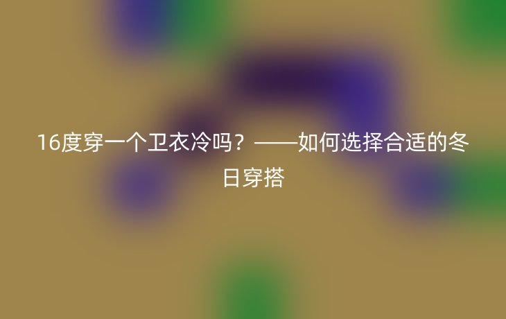16度穿一个卫衣冷吗?——如何选择合适的冬日穿搭