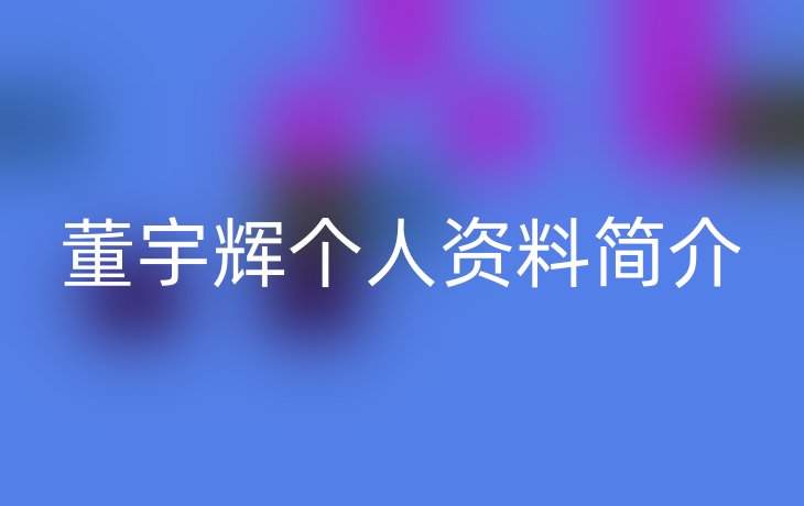 董宇辉个人资料简介