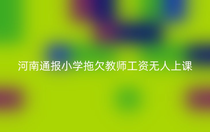 河南通报小学拖欠教师工资无人上课