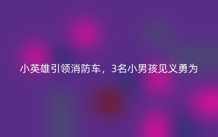 小英雄引领消防车,3名小男孩见义勇为