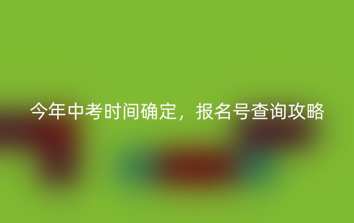 今年中考时间确定，报名号查询攻略