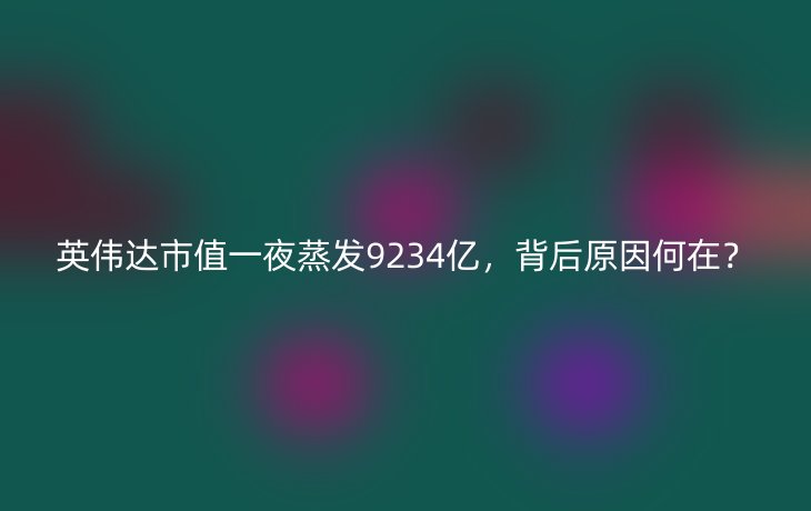 英伟达市值一夜蒸发9234亿,背后原因何在?