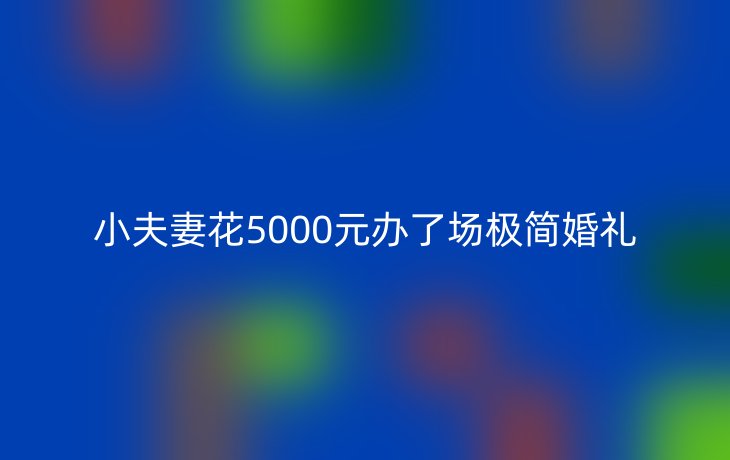 小夫妻花5000元办了场极简婚礼