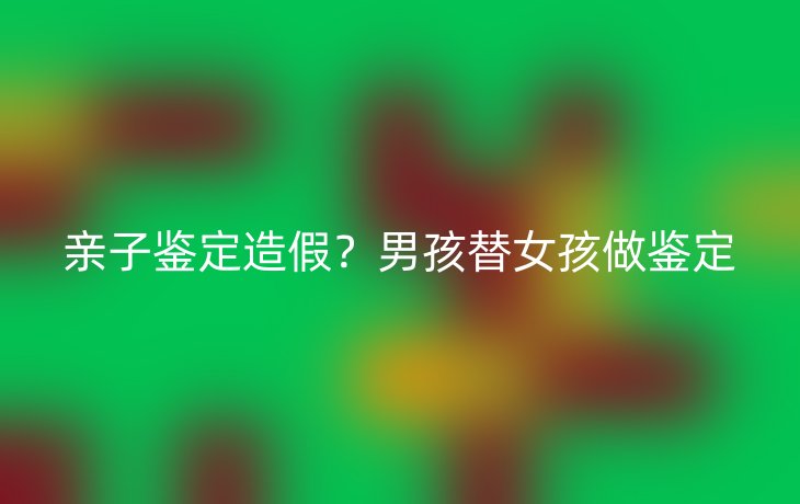 亲子鉴定造假?男孩替女孩做鉴定