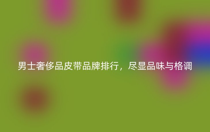 男士奢侈品皮带品牌排行,尽显品味与格调