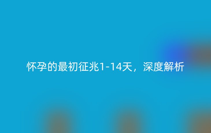 怀孕的最初征兆1-14天，深度解析