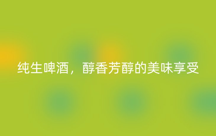 纯生啤酒，醇香芳醇的美味享受