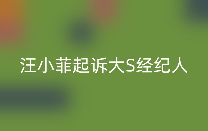 汪小菲起诉大S经纪人