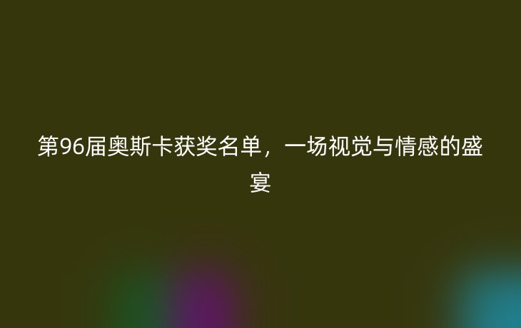 第96届奥斯卡获奖名单,一场视觉与情感的盛宴