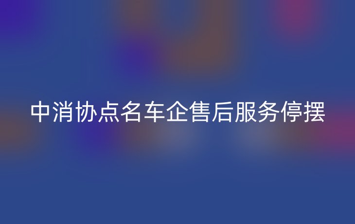 中消协点名车企售后服务停摆