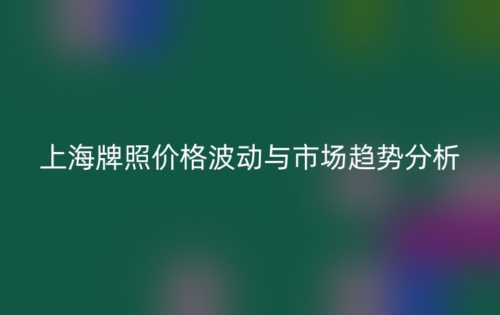 上海牌照价格波动与市场趋势分析