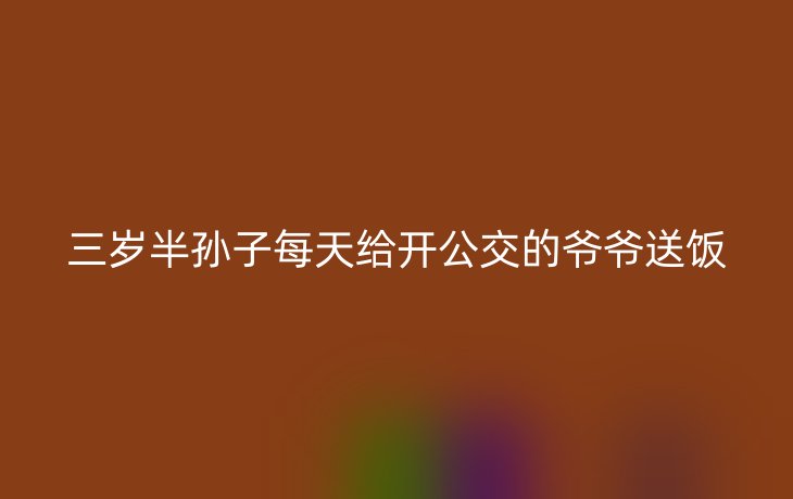 三岁半孙子每天给开公交的爷爷送饭