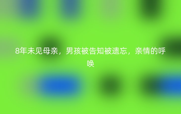 8年未见母亲，男孩被告知被遗忘，亲情的呼唤