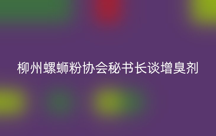 柳州螺蛳粉协会秘书长谈增臭剂