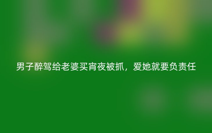 男子醉驾给老婆买宵夜被抓,爱她就要负责任