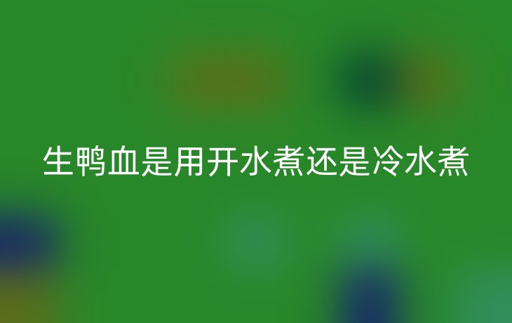 生鸭血是用开水煮还是冷水煮