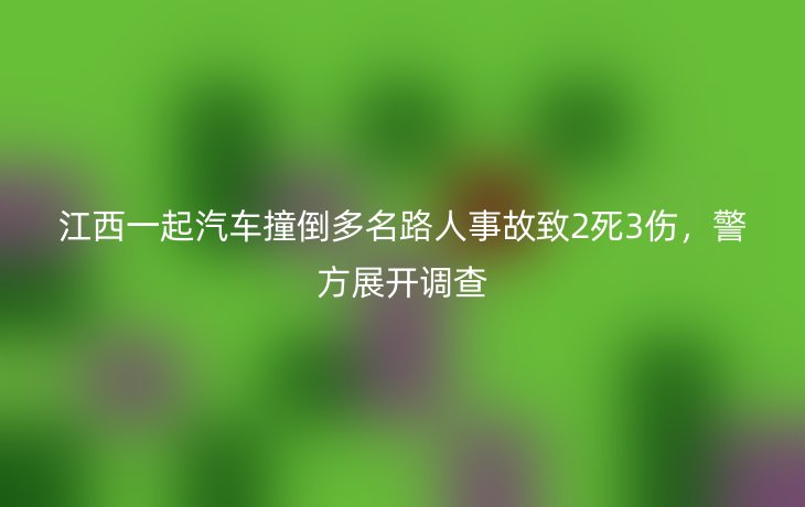江西一起汽车撞倒多名路人事故致2死3伤，警方展开调查