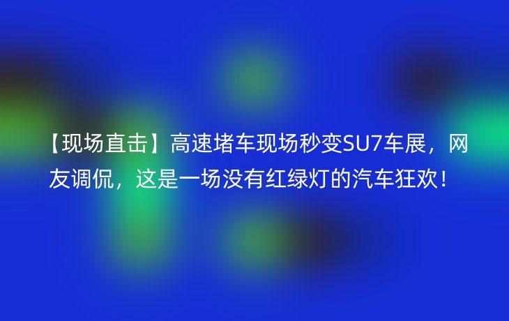 【现场直击】高速堵车现场秒变SU7车展,网友调侃,这是一场没有红绿灯的汽车狂欢!
