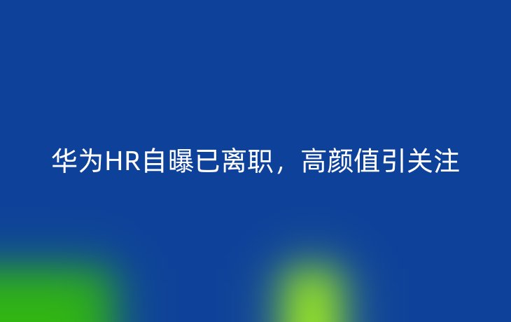 华为HR自曝已离职,高颜值引关注