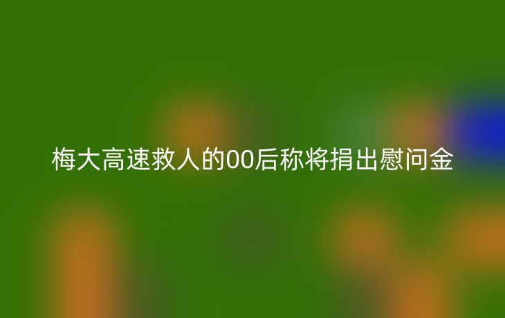 梅大高速救人的00后称将捐出慰问金