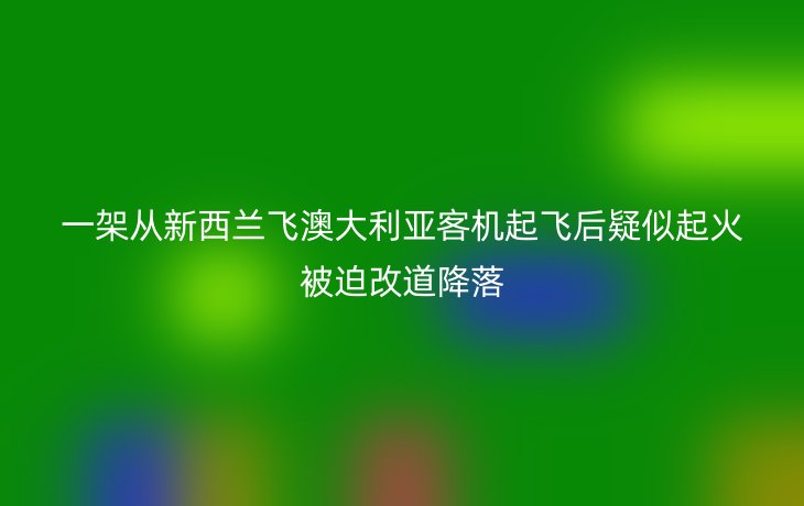 一架从新西兰飞澳大利亚客机起飞后疑似起火被迫改道降落