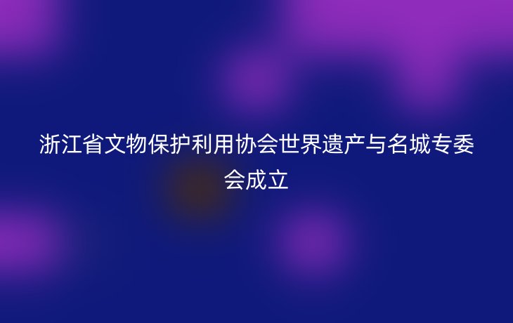 浙江省文物保护利用协会世界遗产与名城专委会成立
