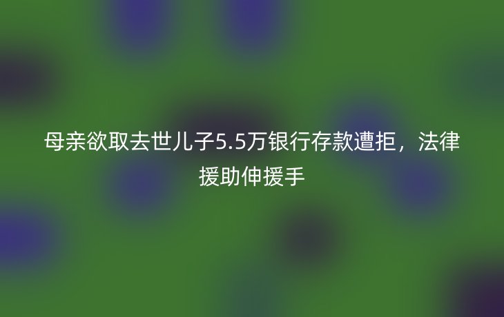 母亲欲取去世儿子5.5万银行存款遭拒,法律援助伸援手