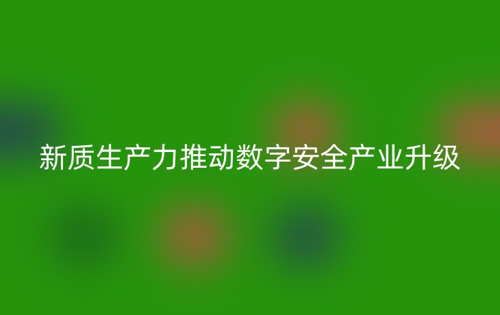 新质生产力推动数字安全产业升级