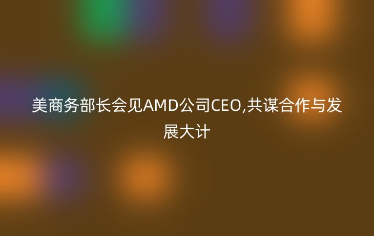 美商务部长会见AMD公司CEO,共谋合作与发展大计