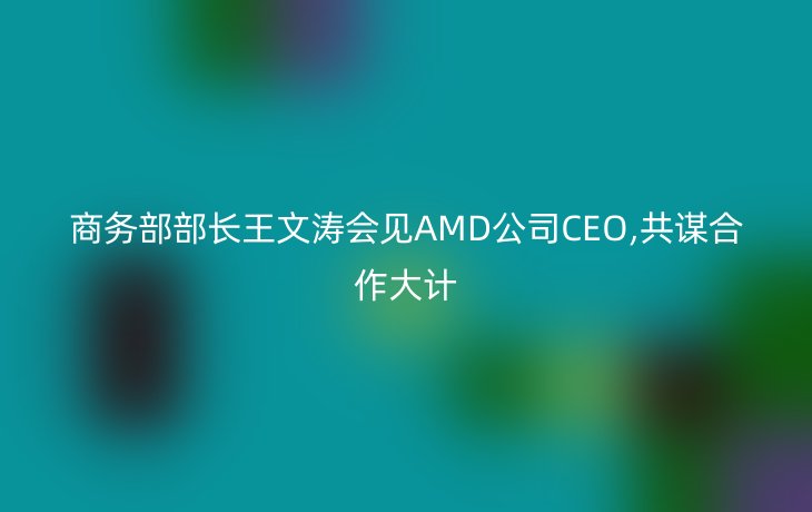 商务部部长王文涛会见AMD公司CEO,共谋合作大计