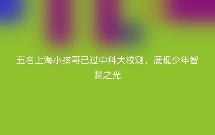 五名上海小孩哥已过中科大校测,展现少年智慧之光