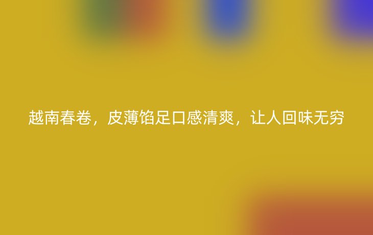 越南春卷,皮薄馅足口感清爽,让人回味无穷