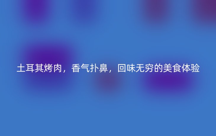 土耳其烤肉，香气扑鼻，回味无穷的美食体验