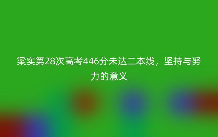 梁实第28次高考446分未达二本线,坚持与努力的意义