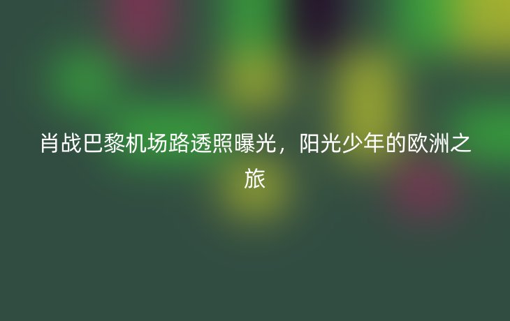 肖战巴黎机场路透照曝光,阳光少年的欧洲之旅