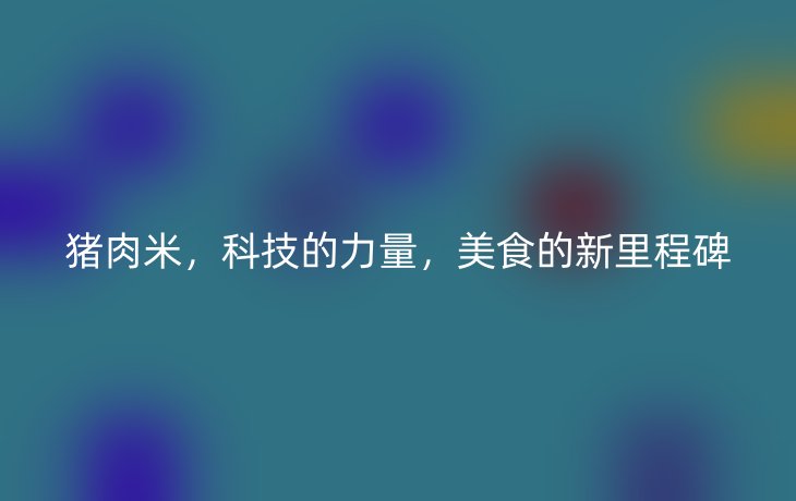 猪肉米,科技的力量,美食的新里程碑